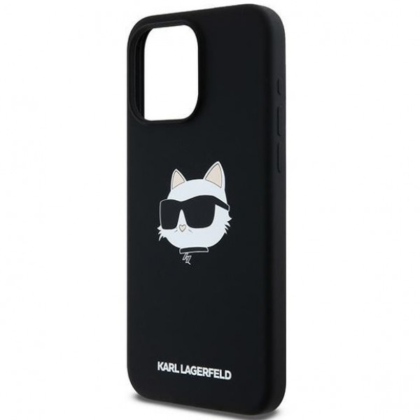  Чехол Karl Lagerfeld Silicone Choupette Head для iPhone 15 Pro Black with MagSafe (KLHMP15LSCHPPLK)