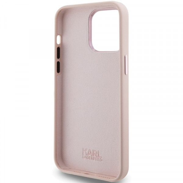  Чехол Karl Lagerfeld Silicone Choupette Metal Pin для iPhone 15 Pro Pink (KLHCP15LSMHCNPP)