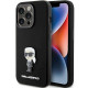  Чохол Karl Lagerfeld Silicone Ikonik Metal Pin для iPhone 15 Pro Black (KLHCP15LSMHKNPK)