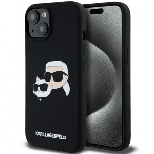  Чохол Karl Lagerfeld Silicone Karl amp; Choupette Head для iPhone 15 Pro Max Black with MagSafe (KLHMP15XSKCHPPLK)
