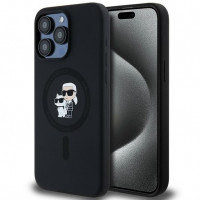 Чохол Karl Lagerfeld Silicone Karl &amp; Choupette Ring для iPhone 15 Pro Black with MagSafe (KLHMP15LSCMKCRHK)