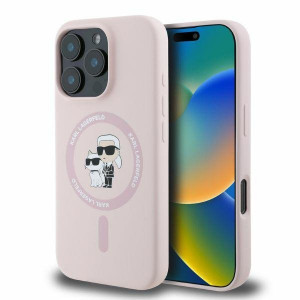 Чохол Karl Lagerfeld Silicone Karl &amp; Choupette Ring для iPhone 16 Pro Max Pink with MagSafe (KLHMP16XSCMKCRHP)