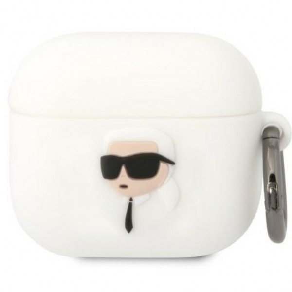  Чехол Karl Lagerfeld Silicone Karl Head 3D для AirPods Pro 2 White (KLAP2RUNIKH)
