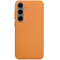Чехол Leather Case для Samsung S25+ Orange (AAA)