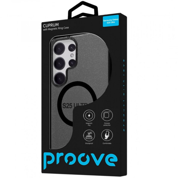  Чохол Proove Cuprum Case with Magnetic Ring для Samsung Galaxy S25 Ultra Black (PCCCSGSU2502)