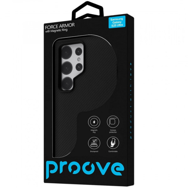  Чохол Proove Force Armor Case with Magnetic Ring для Samsung Galaxy S25 Ultra Black (PCFASGSU2502)