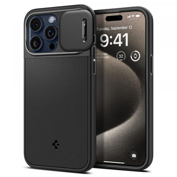  Чехол Spigen Optik Armor для iPhone 15 Pro Max with MagSafe Black (ACS06599)