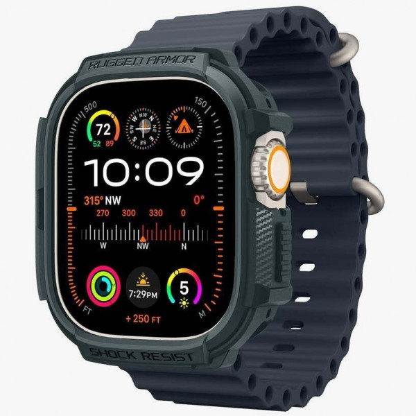  Чохол Spigen Rugged Armor для Apple Watch Ultra 2/1 49mm Abyss Green (ACS07383)