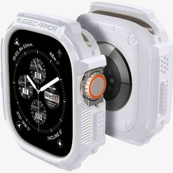  Чохол Spigen Rugged Armor для Apple Watch Ultra 2/1 49mm White (ACS07384)