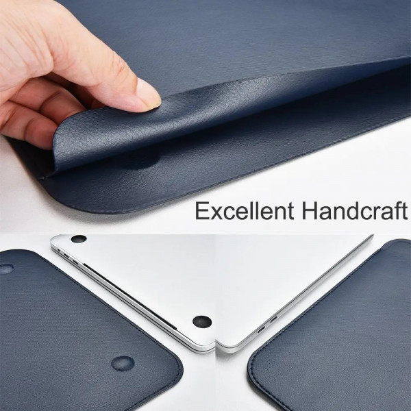  Чехол WIWU Skin Pro 2 Leather Sleeve for MacBook Pro 16 Navy Blue