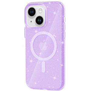  Чохол Galaxy Sparkle MagFit для iPhone 15 Purple+Glitter