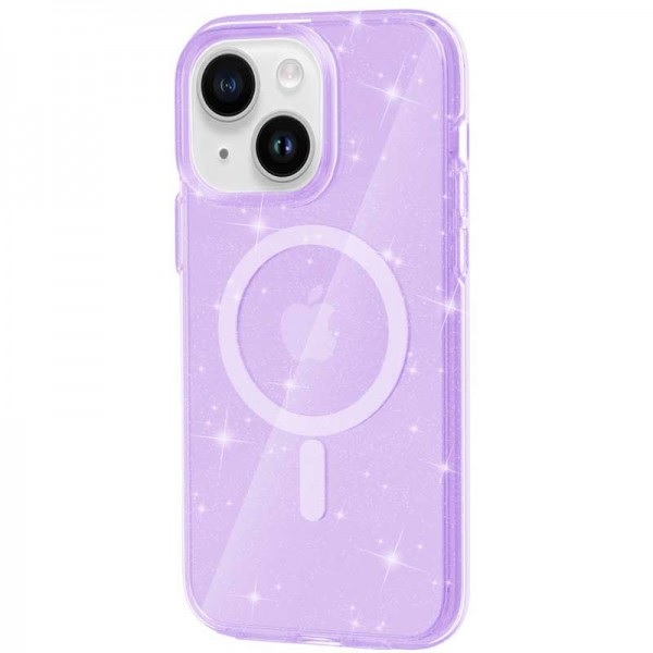  Чохол Galaxy Sparkle MagFit для iPhone 15 Purple+Glitter