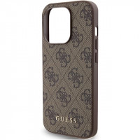 Чохол Guess 4G Metal Gold Logo для iPhone 15 Pro Brown (GUHCP15LG4GFBR)