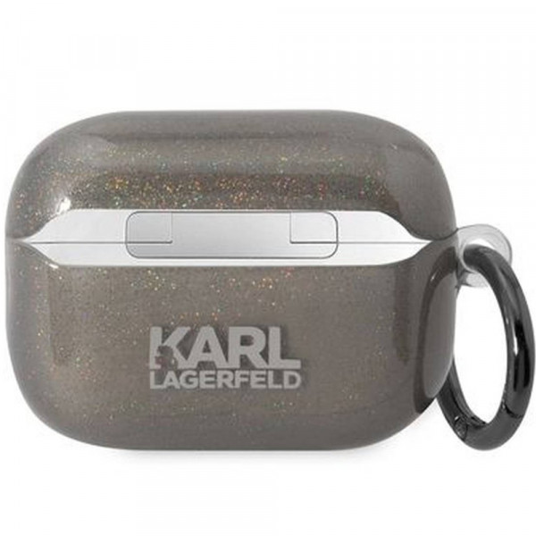  Чохол Karl Lagerfeld Gliter Karl  Choupette для AirPods 2 Black (KLAP2HNKCTGK)