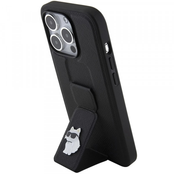  Чохол Karl Lagerfeld Gripstand Saffiano Choupette Pins для iPhone 14 Pro Max Black (KLHCP14XGSACHPK)