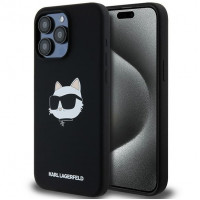 Чехол Karl Lagerfeld Silicone Choupette Head для iPhone 15 Pro Max Black with MagSafe (KLHMP15XSCHPPLK)