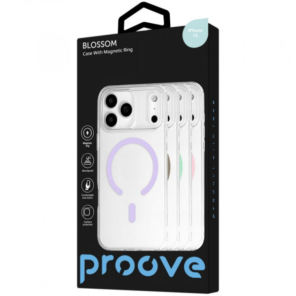  Чохол Proove Blossom Case with Magnetic Ring для iPhone 15 Light Purple (PCBLIP150007)