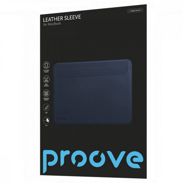  Чохол Proove Leather Sleeve для MacBook 13,6/14,2 Black (PCLSMB141302)