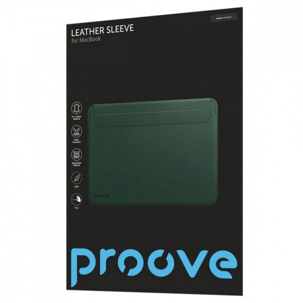  Чохол Proove Leather Sleeve для MacBook 15,4/16,2 Black (PCLSMB161602)