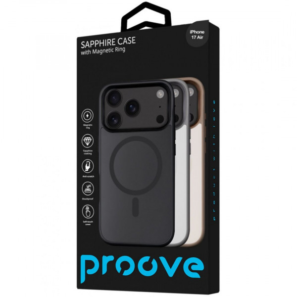  Чохол Proove Sapphire Case with Magnetic Ring для iPhone 17 Air Natural Titanium (PCSAIP17AR27)