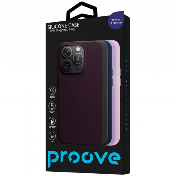 Чохол Proove Silicone Case with Magnetic Ring для iPhone 14 Pro Max Elderberry (PCSMIP14PM19)