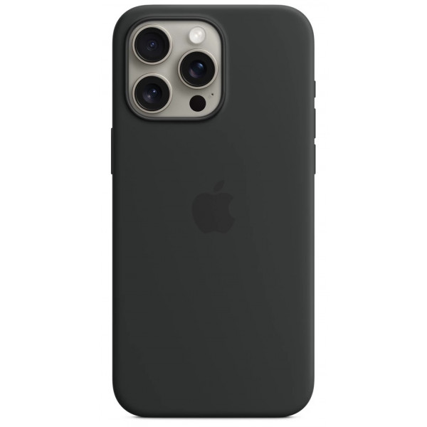  Чохол Silicone Matte Case With MagSafe iPhone 15 Pro Max Black