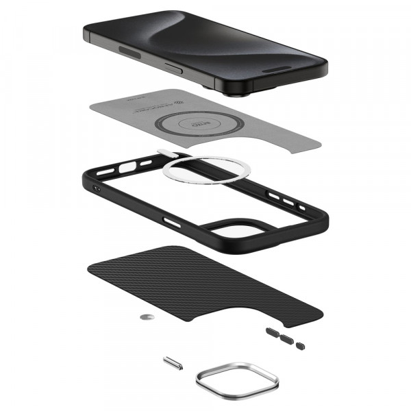 Чохол Spigen Enzo Aramid MagFit для iPhone 15 Pro Max Matte Black (ACS07044)