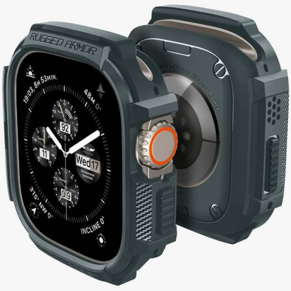  Чехол Spigen Rugged Armor для Apple Watch Ultra 2/1 49mm Abyss Green (ACS07383)