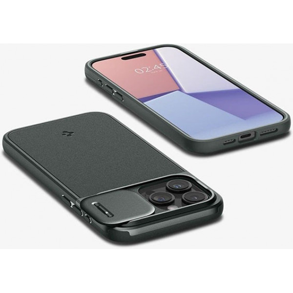  Чохол Spigen для Apple iPhone 15 Pro Max Optik Armor MagFit Abyss, Green